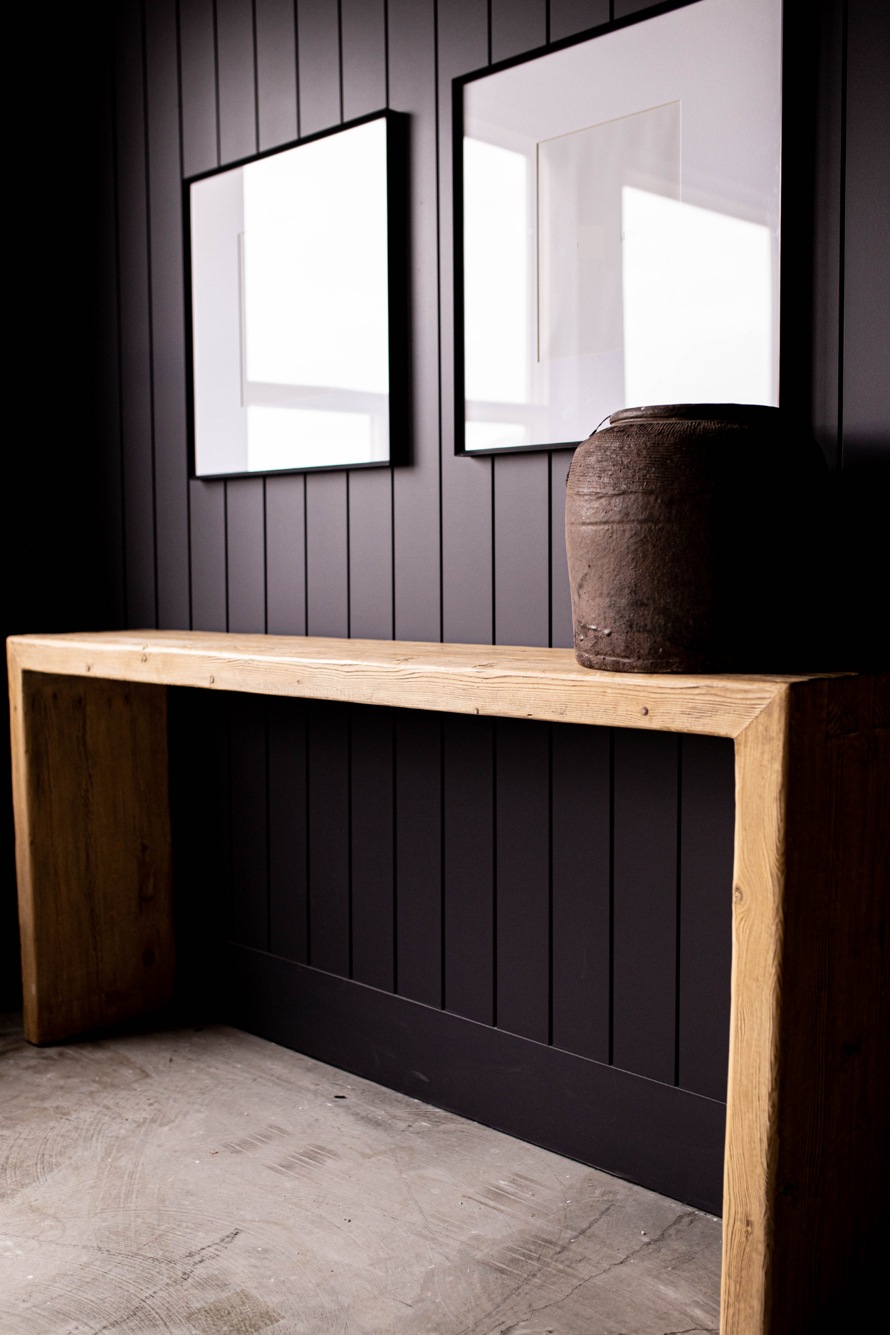 Los Almos Reclaimed Elm Wood Console Table | By Luxe B Co. 