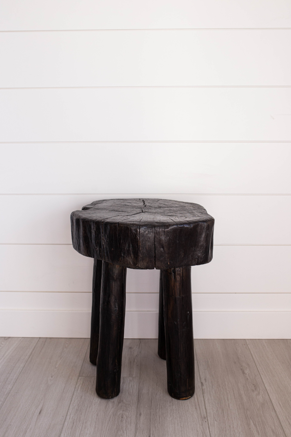 Round Senufo Stool Bench Side Table Black - Luxe B Co