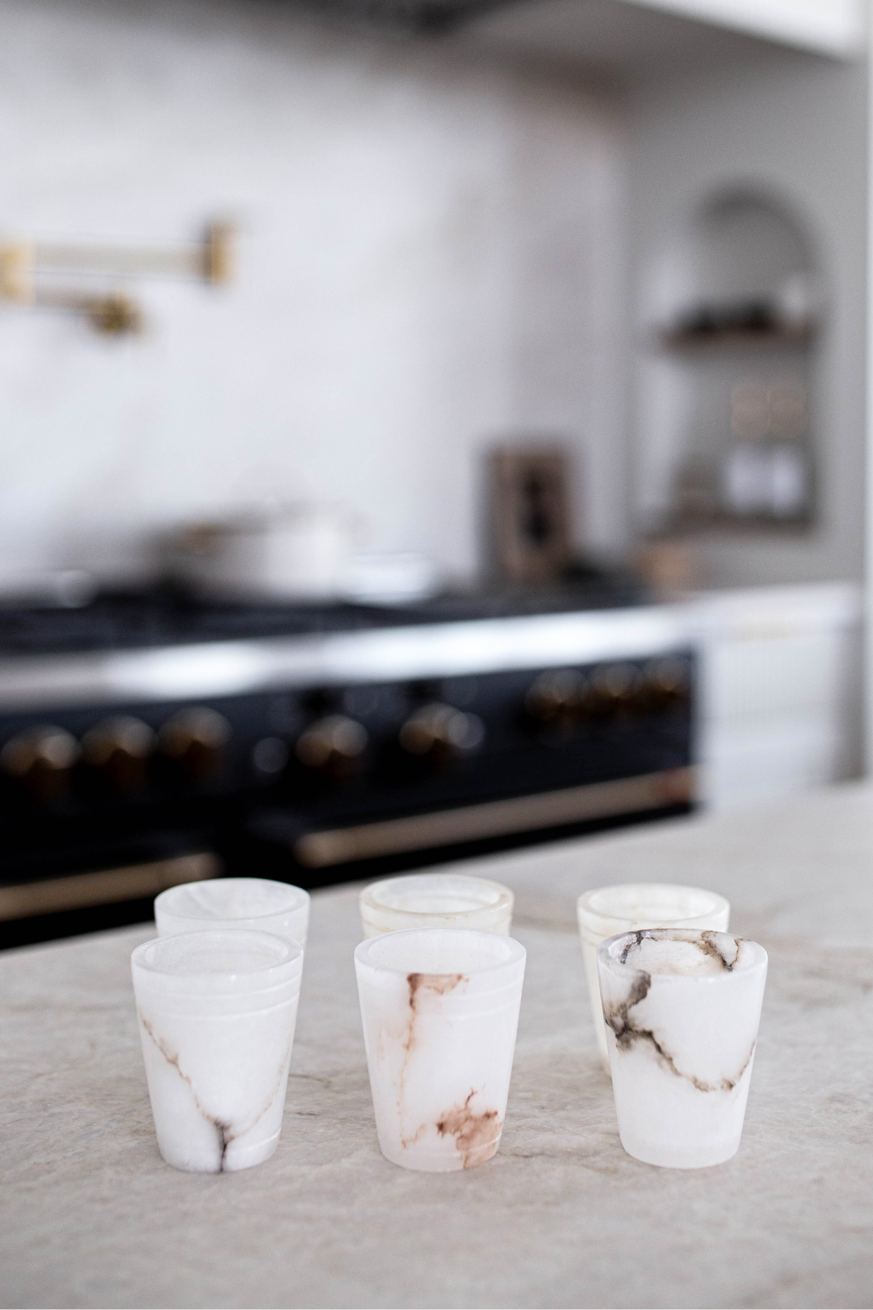 White Alabaster Shot Glasses Set | By Luxe B Co. 