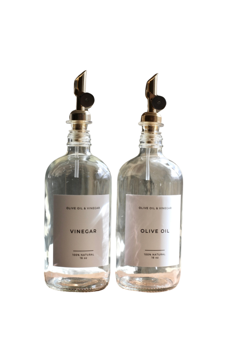 Olive & Vinegar Glass Clear Bottles - Luxe B Co