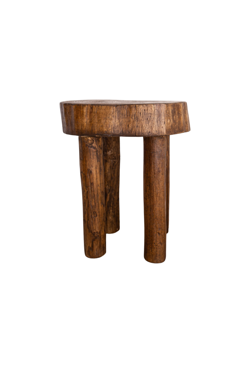 Senufo Round  Stool Bench Side Table Brown - Luxe B Co