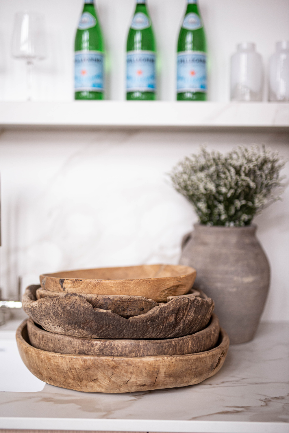 Vintage Round Wood Basins One-of-Kind - Basin B - Luxe B Co