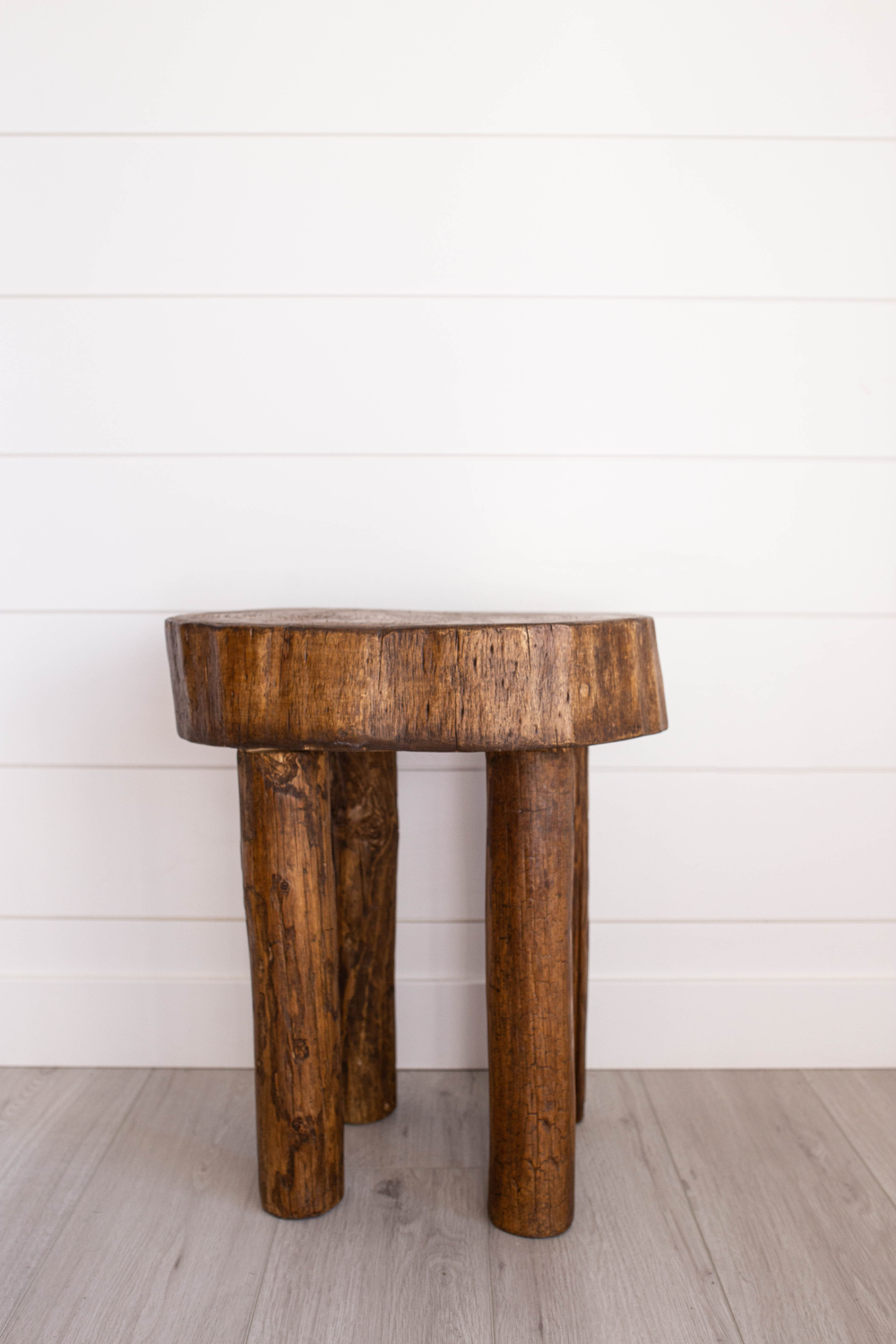 Senufo Round  Stool Bench Side Table Brown - Luxe B Co