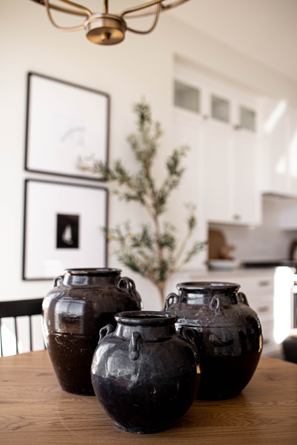 Vintage Black Glazed Pot Medium - Luxe B Co