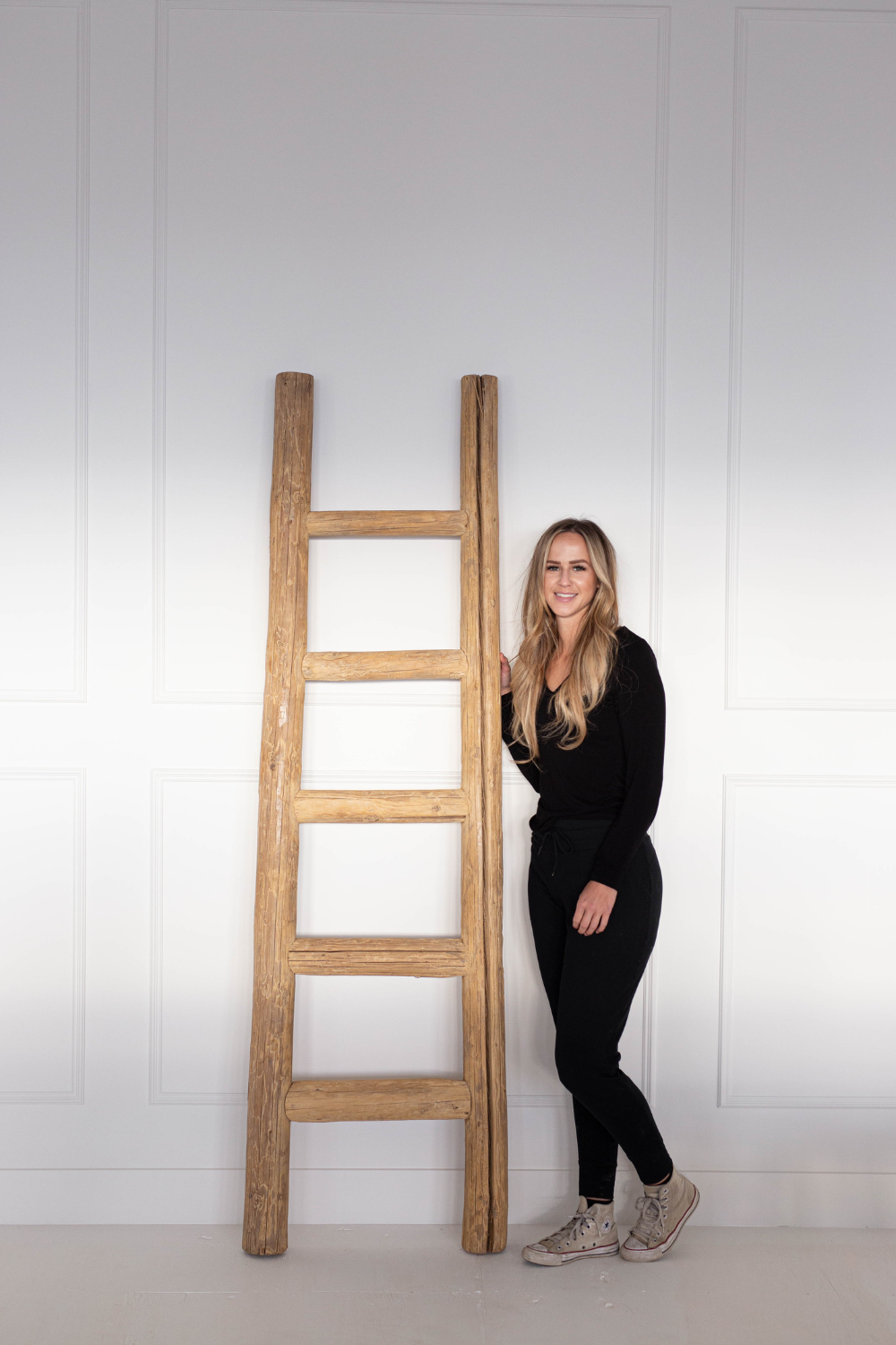 Reclaimed Elm Wood Ladder - Luxe B Co