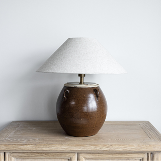 Glazed Handled Pot Table Lamp