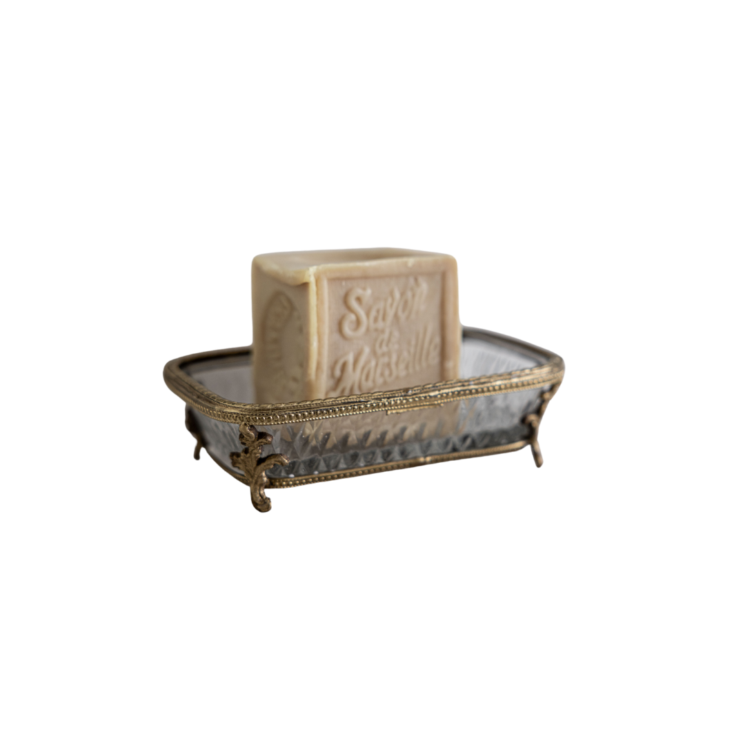 Antique Inspired Metal Footed Soap Dish - Luxe B Co