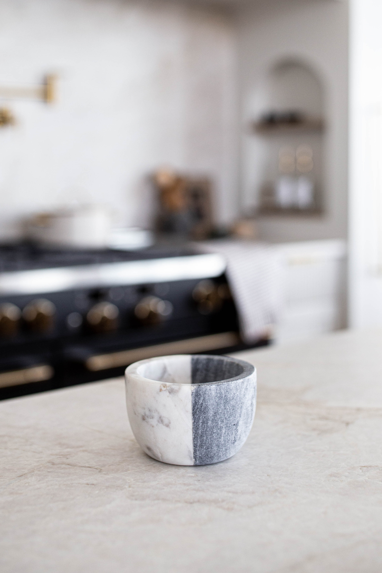 White & Grey Marble Color block Bowl | By Luxe B Co. 