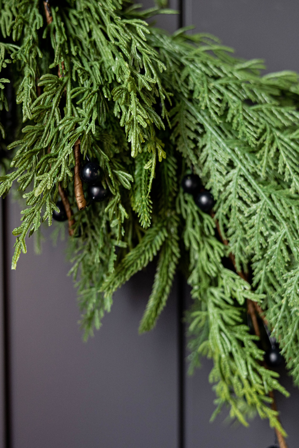 Navy Plum Berry Norfolk Cypress Real Touch Garland - 6 Ft - Luxe B Co