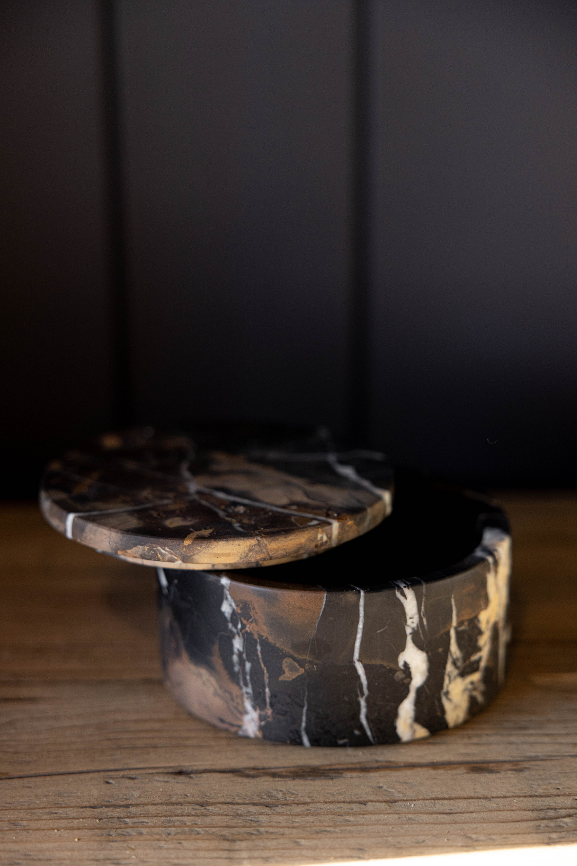 Black & Gold Lidded Marble Dish | By Luxe B Co.