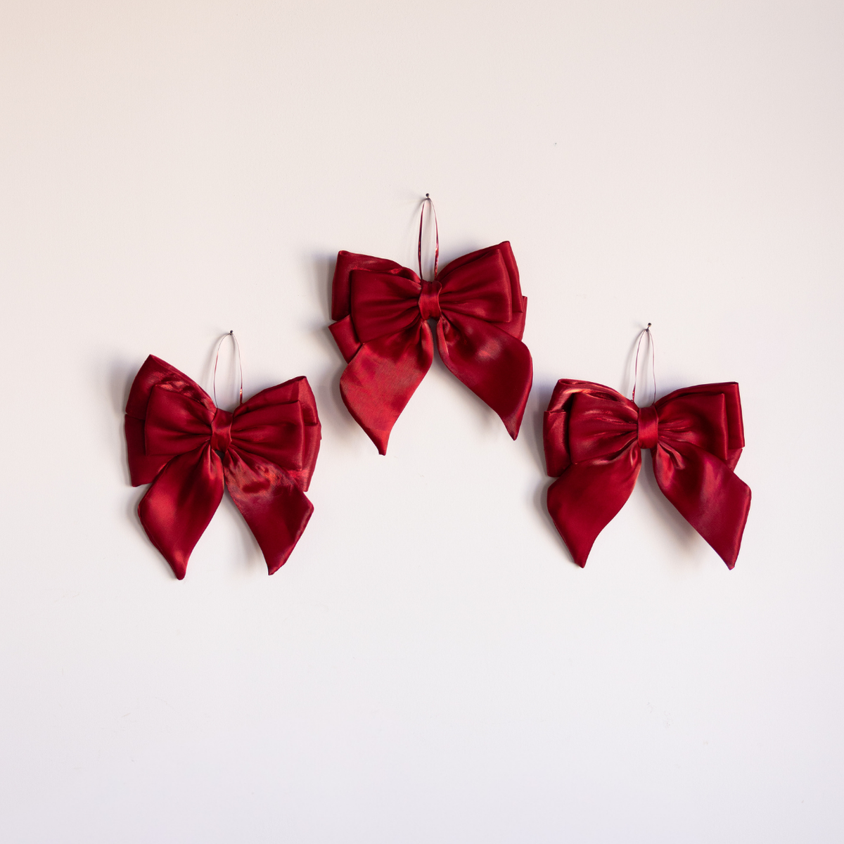 Red Gauze Bold Bow from Luxe B Co featuring large, soft gauze fabric bow for decorative hair or accessory use.