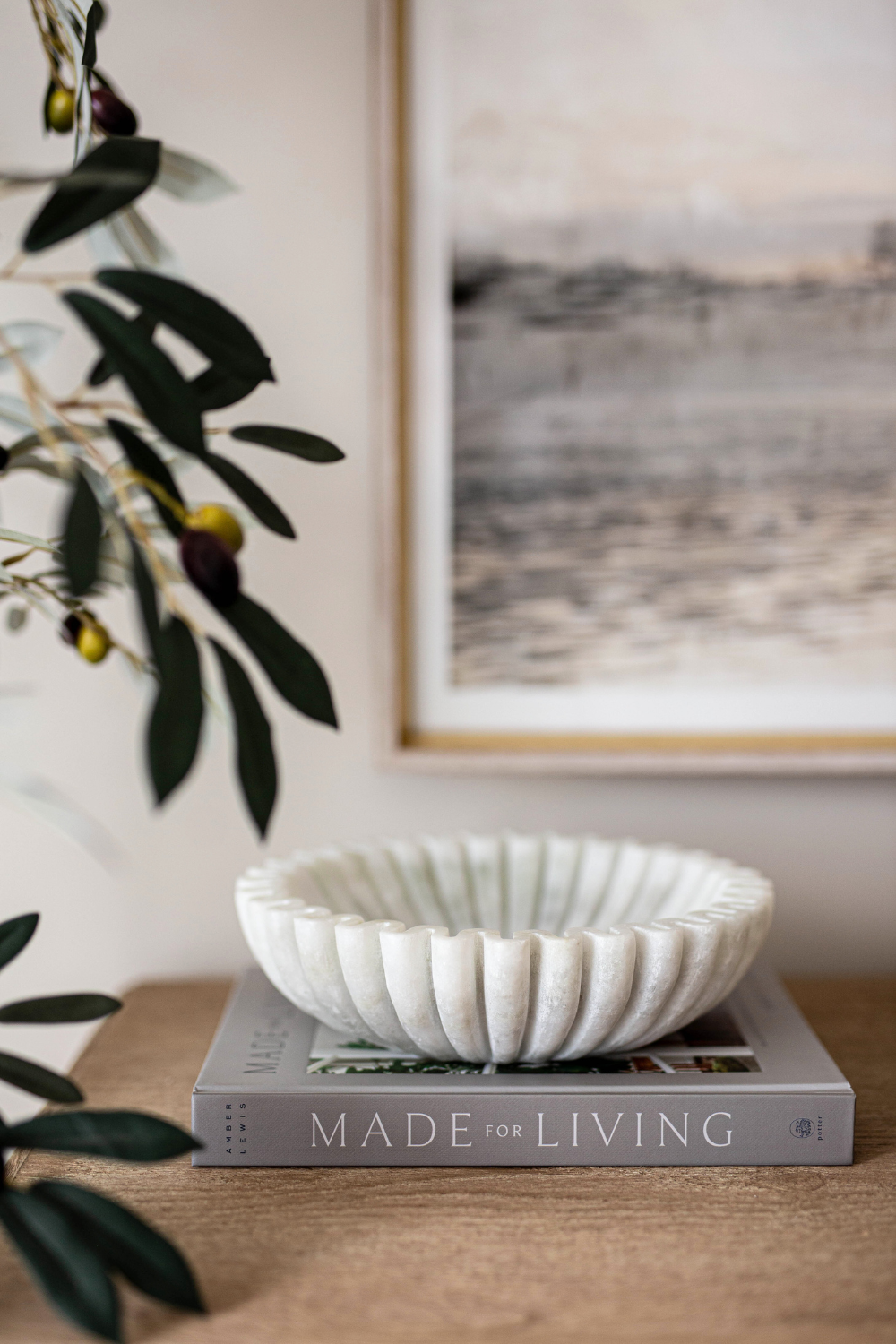 Marble Fluted Scalloped Bowls Large - Luxe B Co