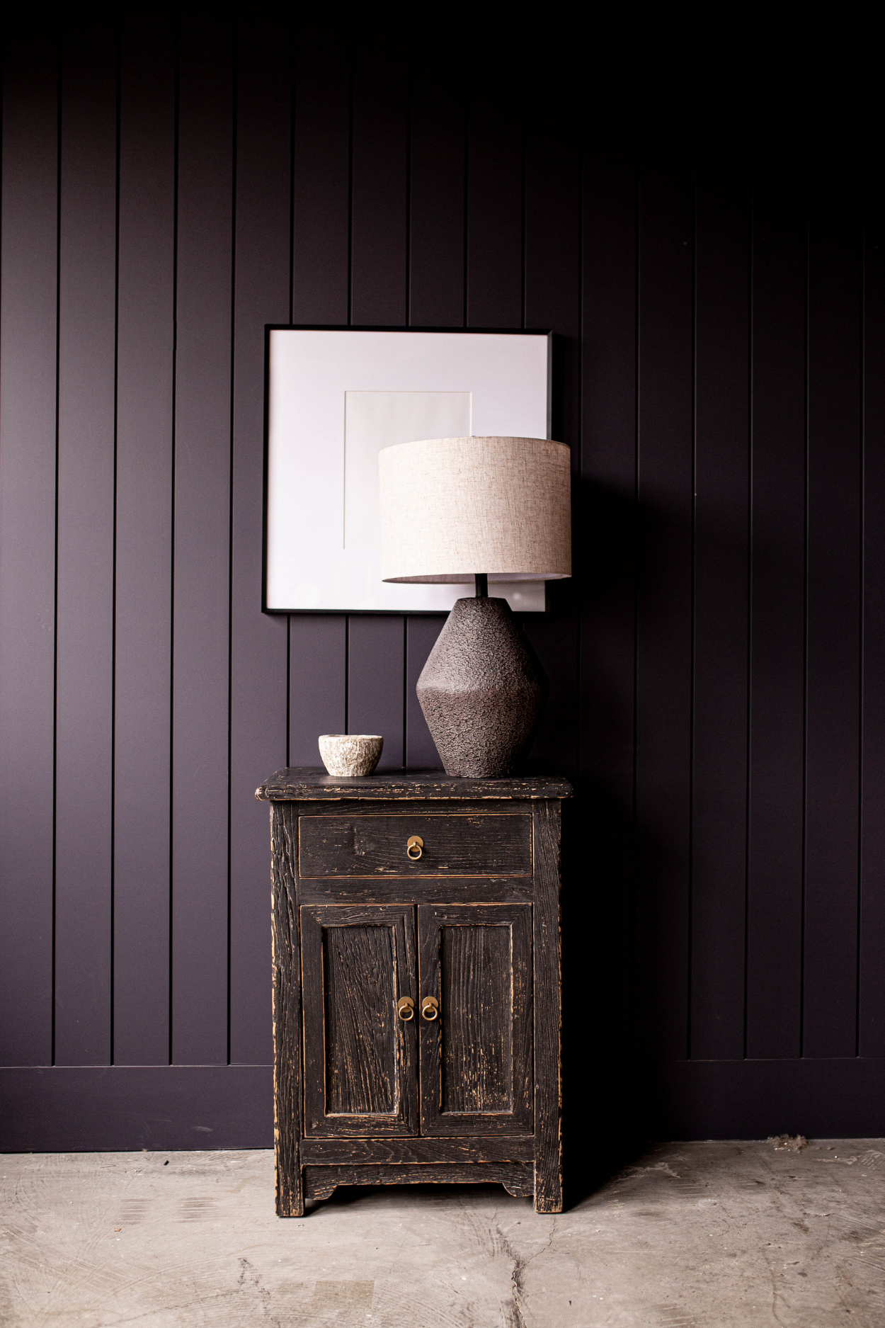 Mendocino Reclaimed Black Elm Wood Side Table | By Luxe B Co. 