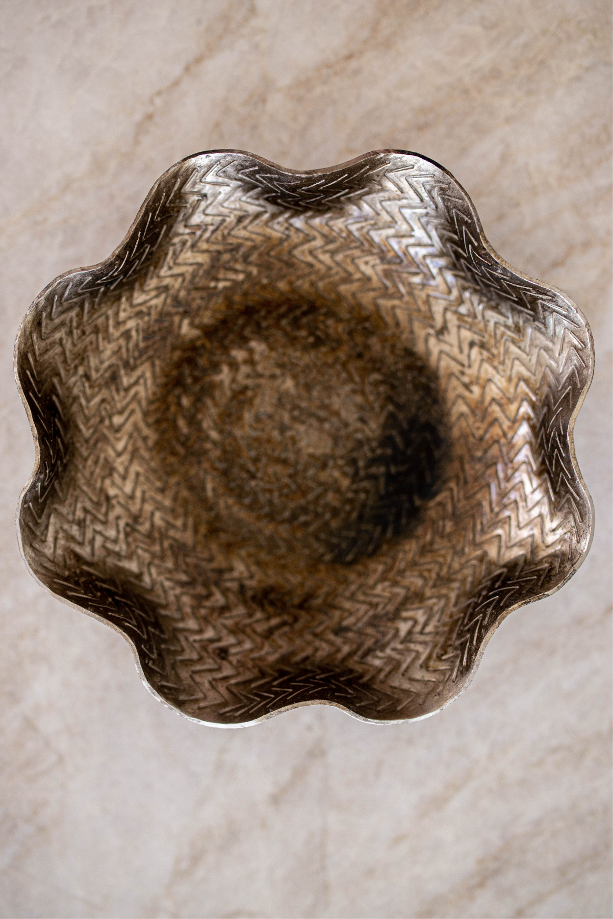 Antique Aluminium Textured Decorative Tray | By Luxe B Co. 