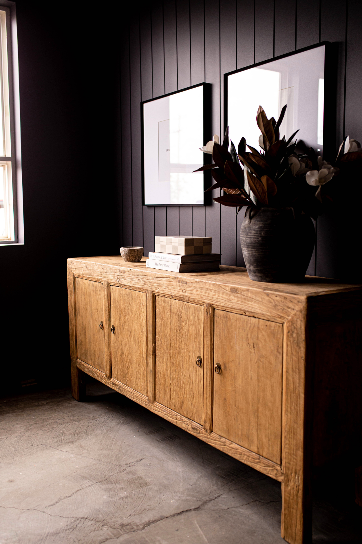 Paso Robles Reclaimed Elm Wood Entertainment Console | By Luxe B Co. 