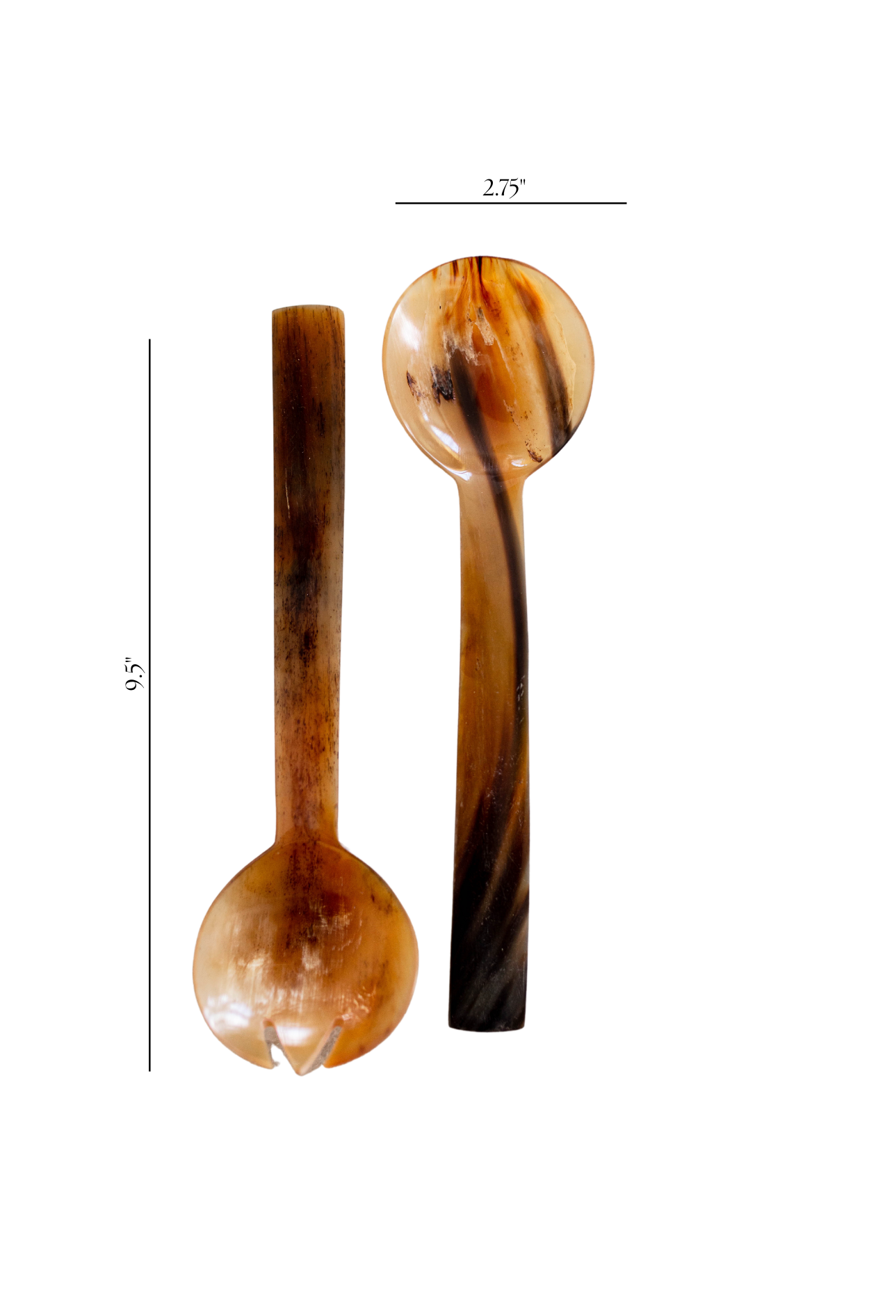 Hand Cut Horn Salad Servers | By Luxe B Co. 