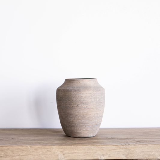 Natural Stripe Ceramic Vase - Luxe B Co