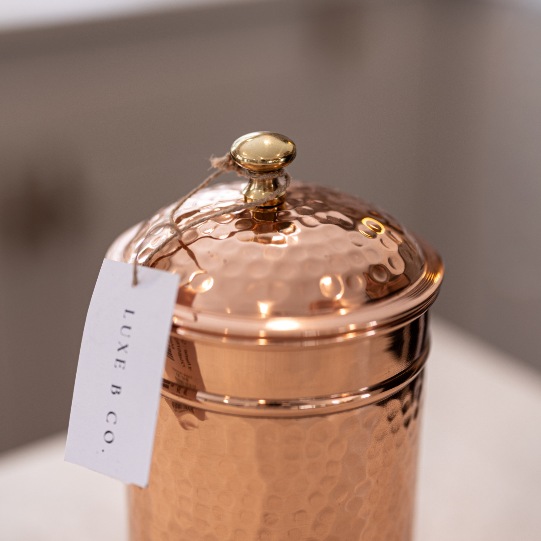 Copper Hammered Canister - Luxe B Co