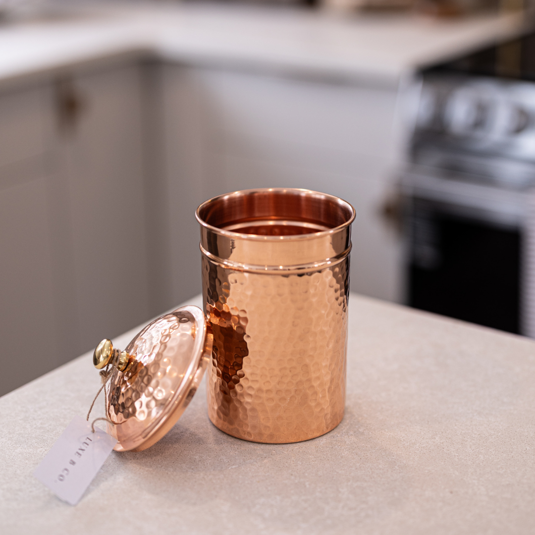Copper Hammered Canister - Luxe B Co