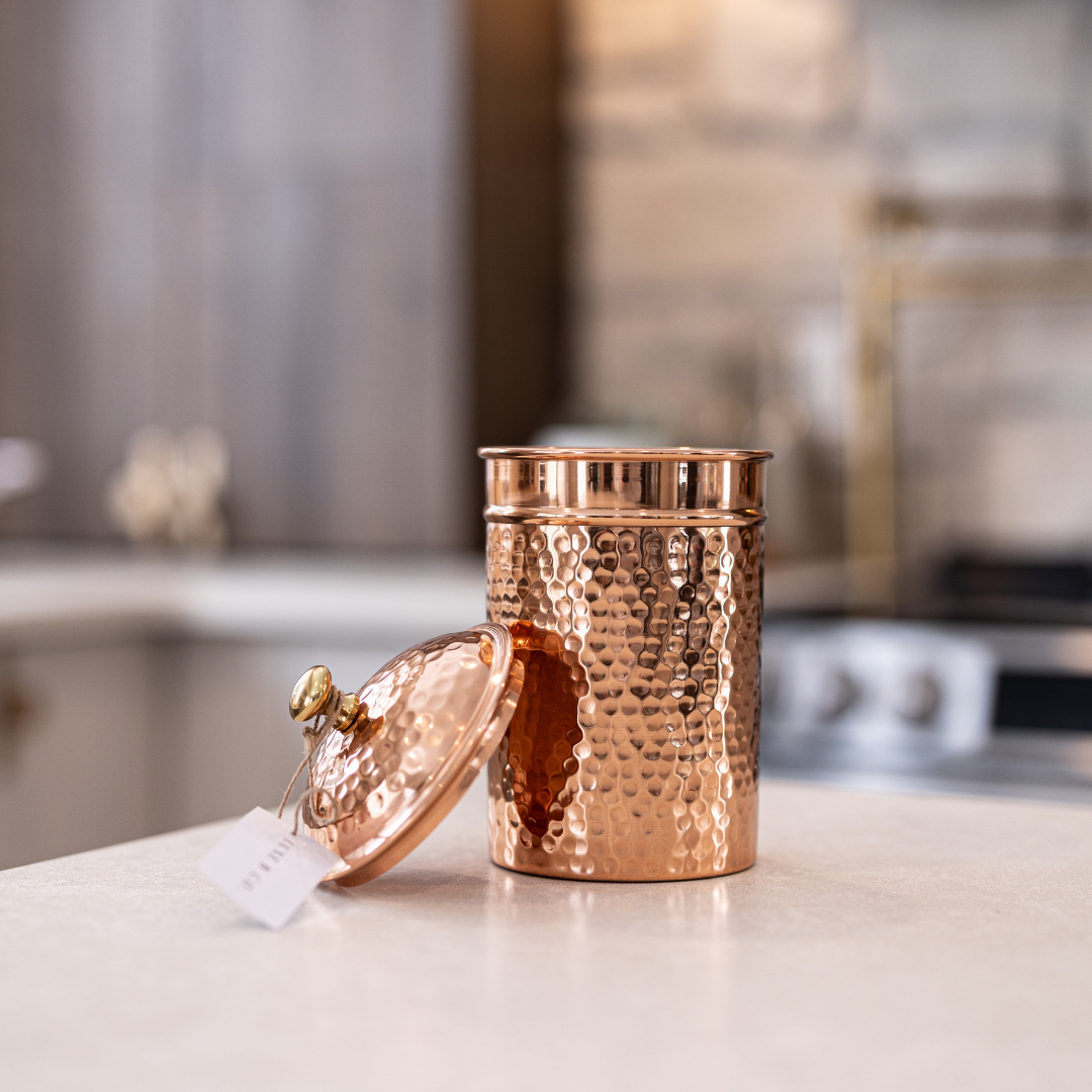 Copper Hammered Canister - Luxe B Co