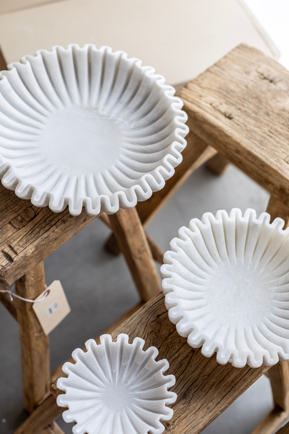 Marble Fluted Scalloped Bowls Small - Luxe B Co