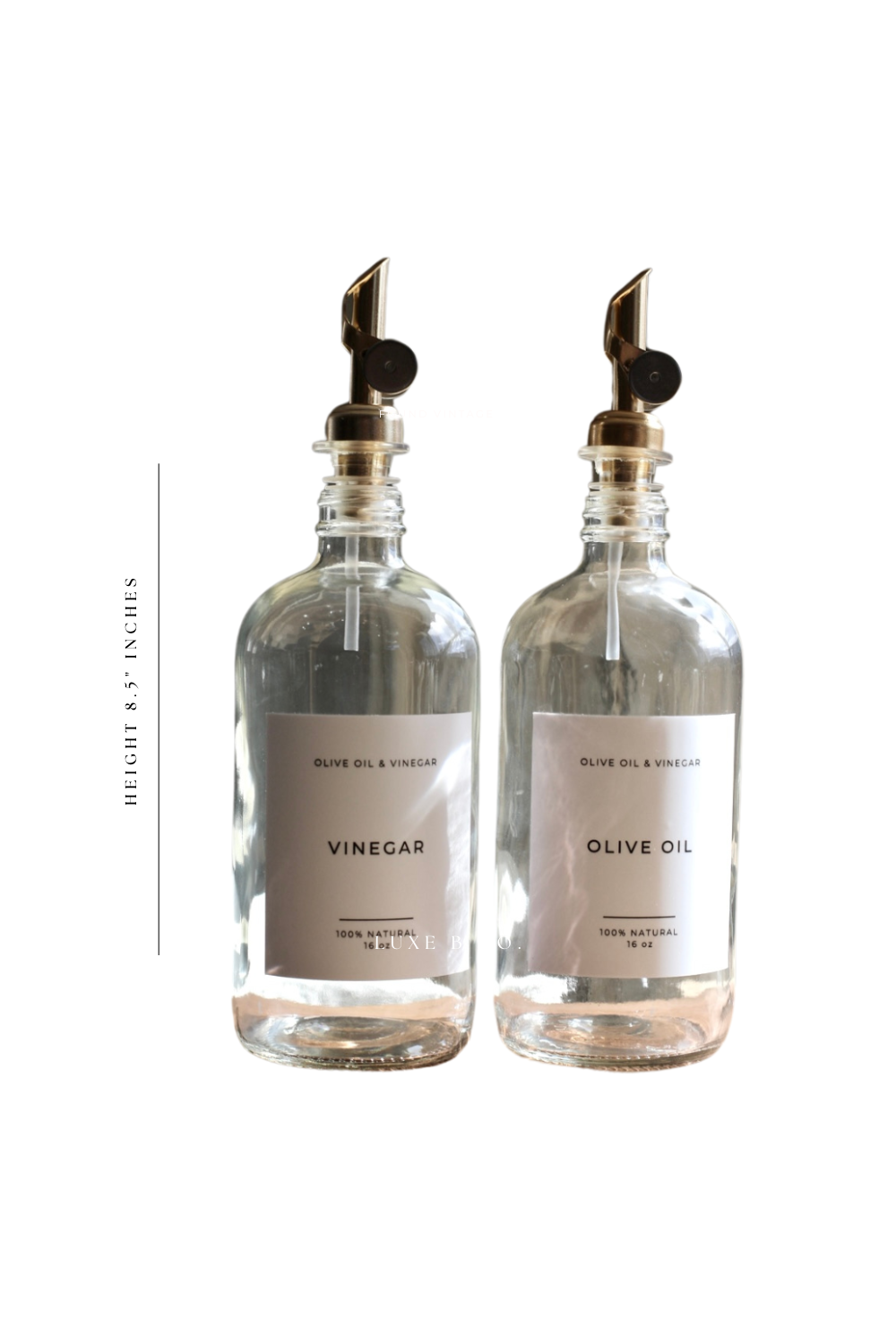 Olive & Vinegar Glass Clear Bottles - Luxe B Co