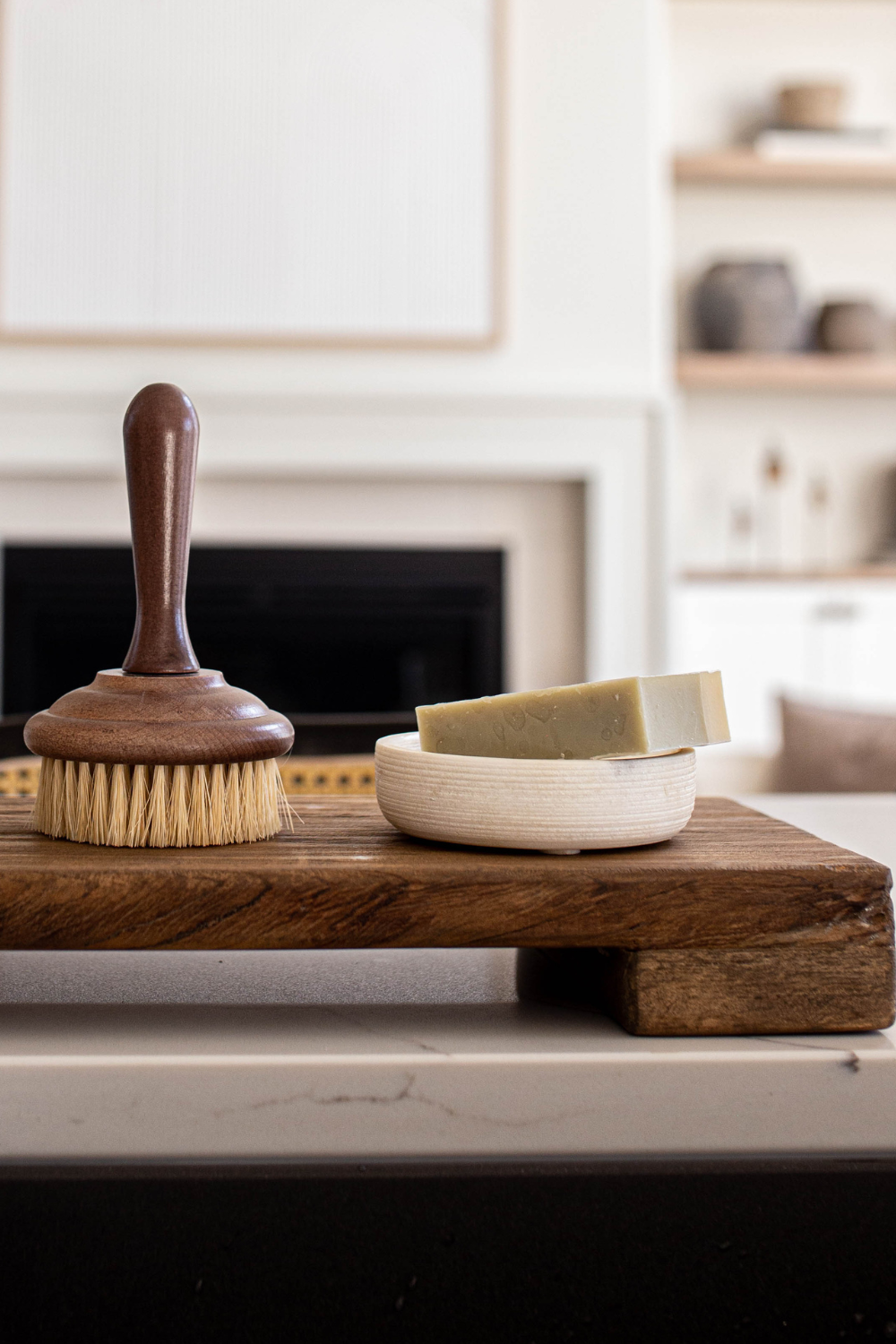 Marble Soap & Brush Holder - Luxe B Co