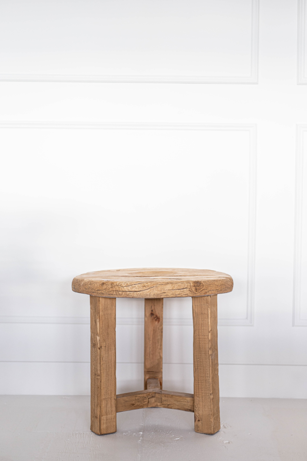 Antique Wheel Elm Wood Coffee Side Table - Luxe B Co