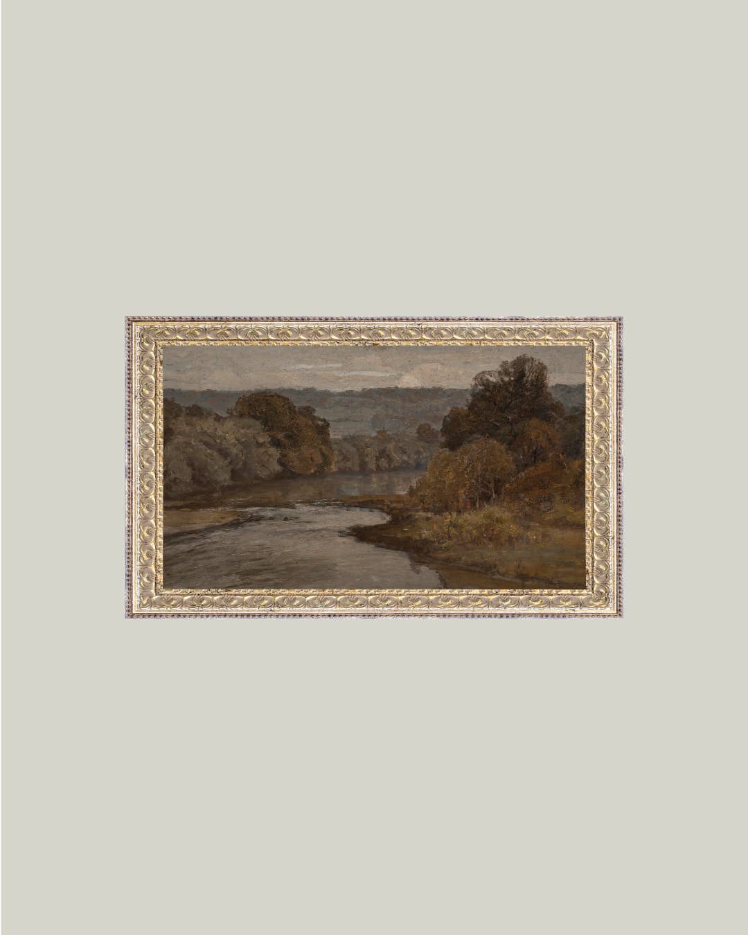 Autumn River Framed Antique Art