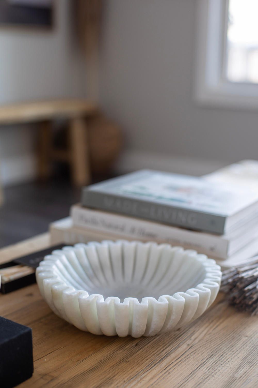 Marble Fluted Scalloped Bowls Large - Luxe B Co