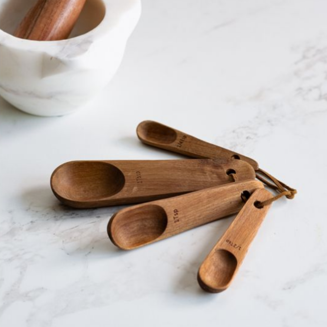 Acacia Wooden Measuring Spoons | By Luxe B Co. 