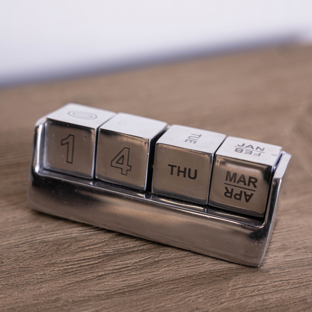 Aluminum Block Desk Calendar | Luxe B Co.