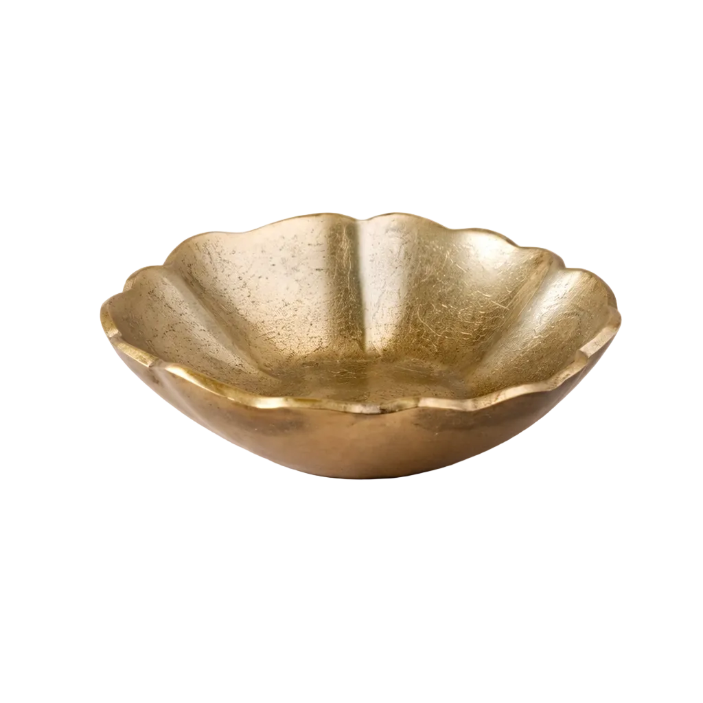 Aluminum Gold Wavy Bowl | By Luxe B Co. 