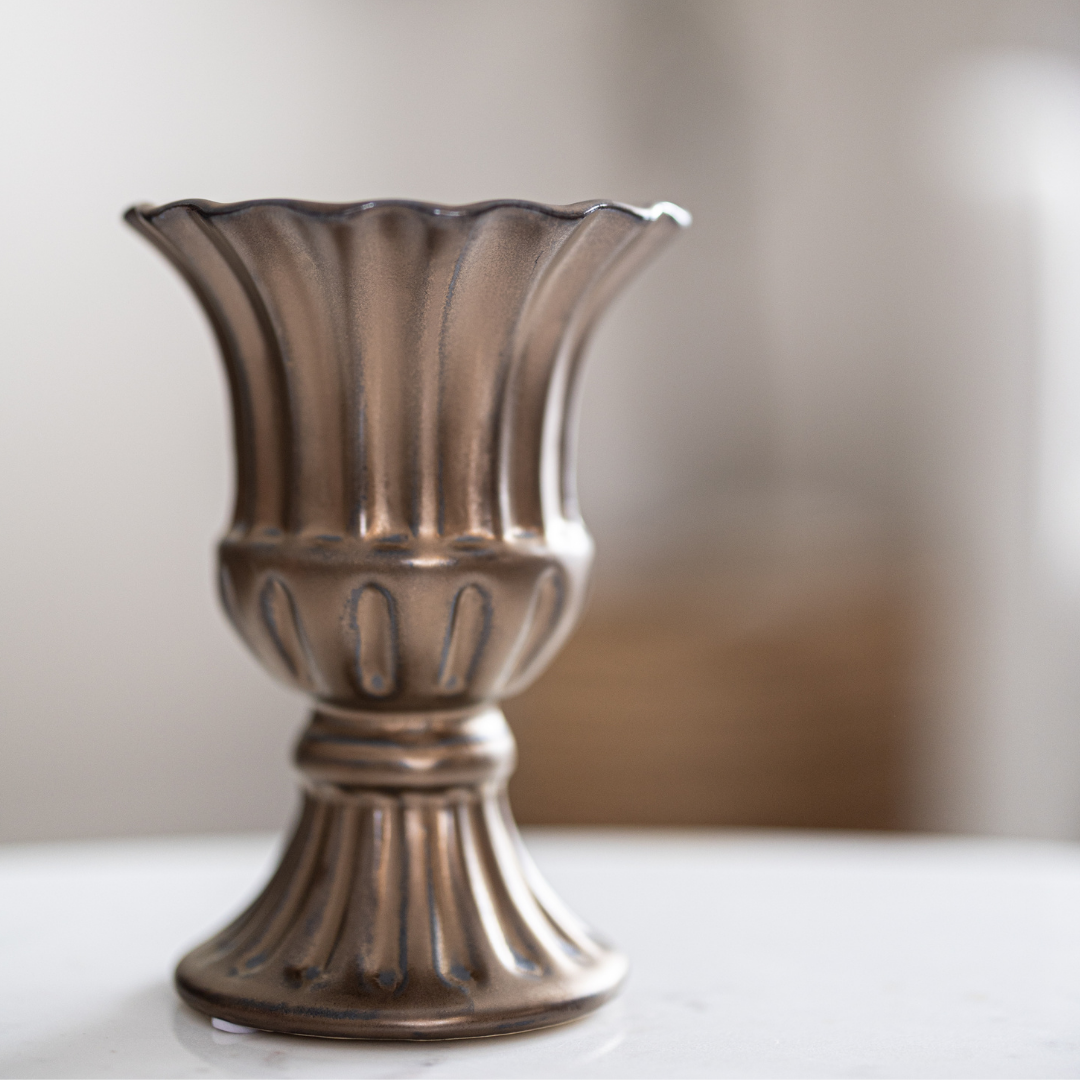 Antique Inspired Ceramic Urn Planter By Luxe B Co. 