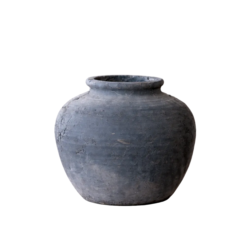 Antique Inspired Charcoal Round Vase | By Luxe B Co. 