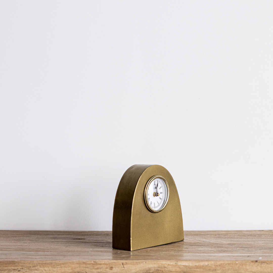 Arched Gold Metal Clock | By Luxe B Co.
