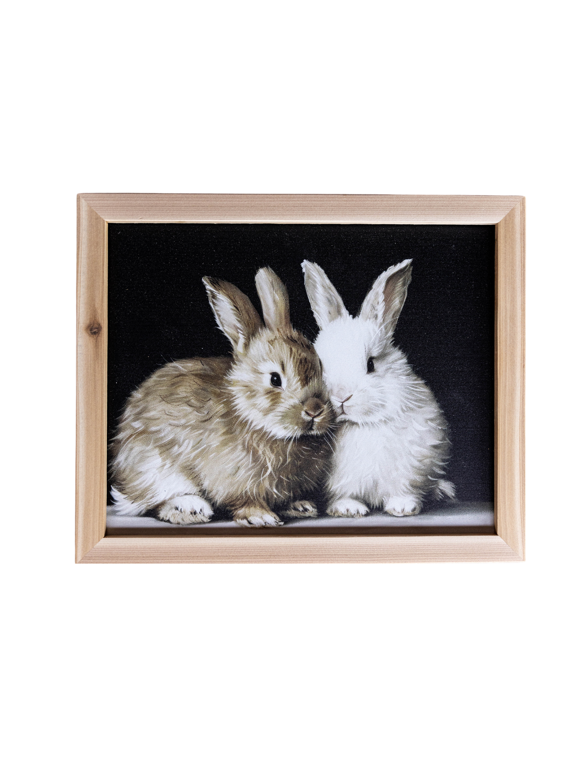 Baby Rabbits Pine Framed Art | By Luxe B Co. 