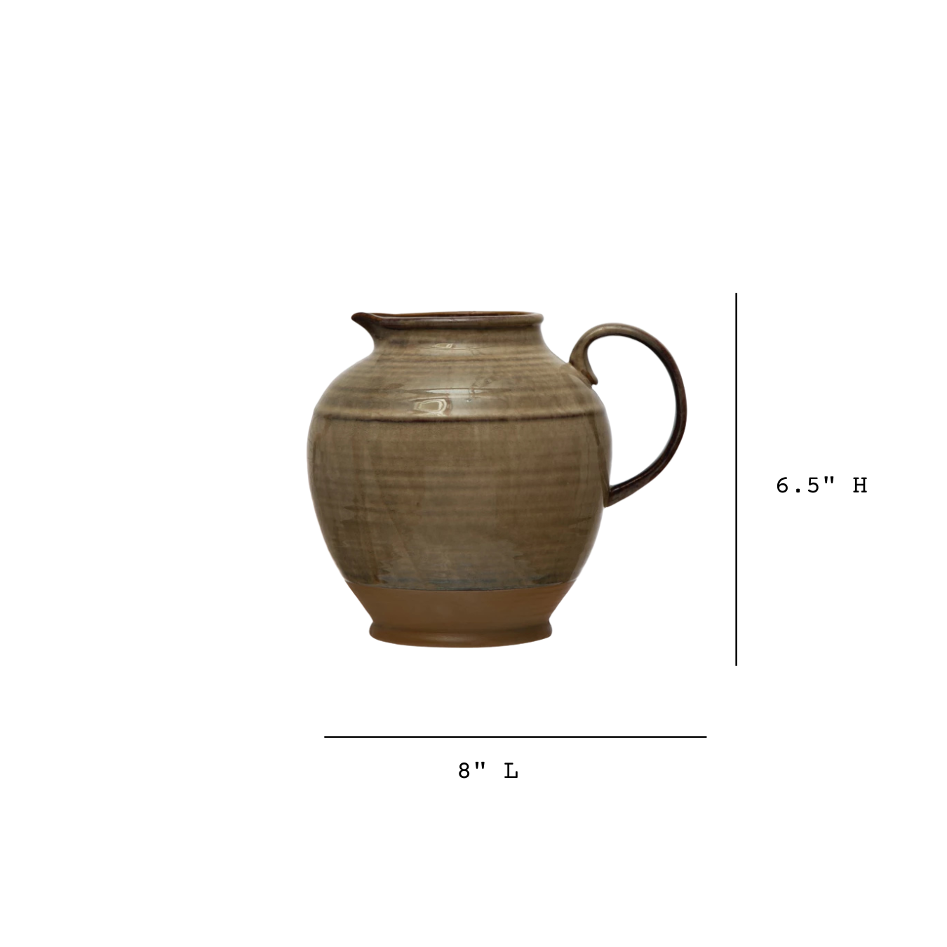Beige Glazed Stoneware Pitcher | By Luxe B Co.