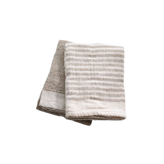 Beige Stripe Waffle Towels
