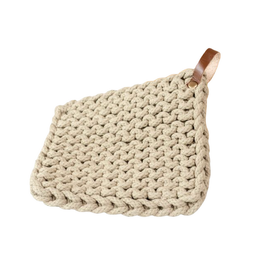 Beige Knitted Pot Holder | By Luxe B Co.