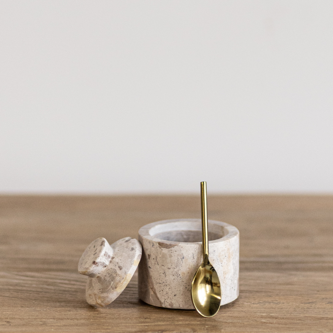Beige Marble Salt Cellar | By Luxe B Co.