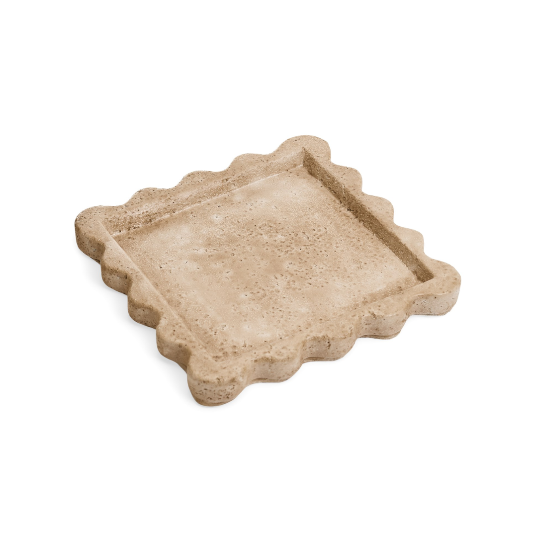 Beige Travertine Cement Tray | By Luxe B Co