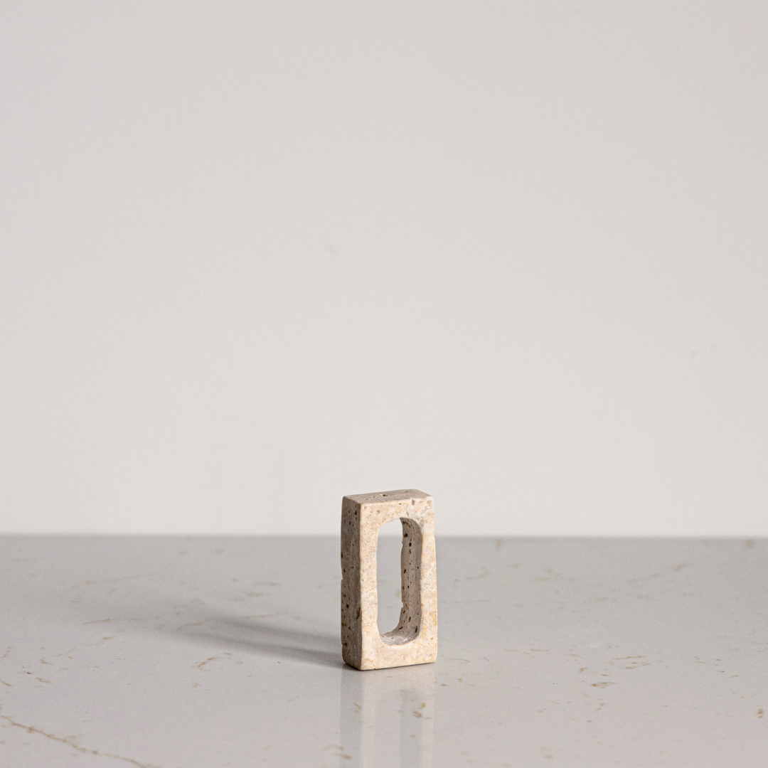Beige Travertine Napkin Ring Set By Luxe B Co. 