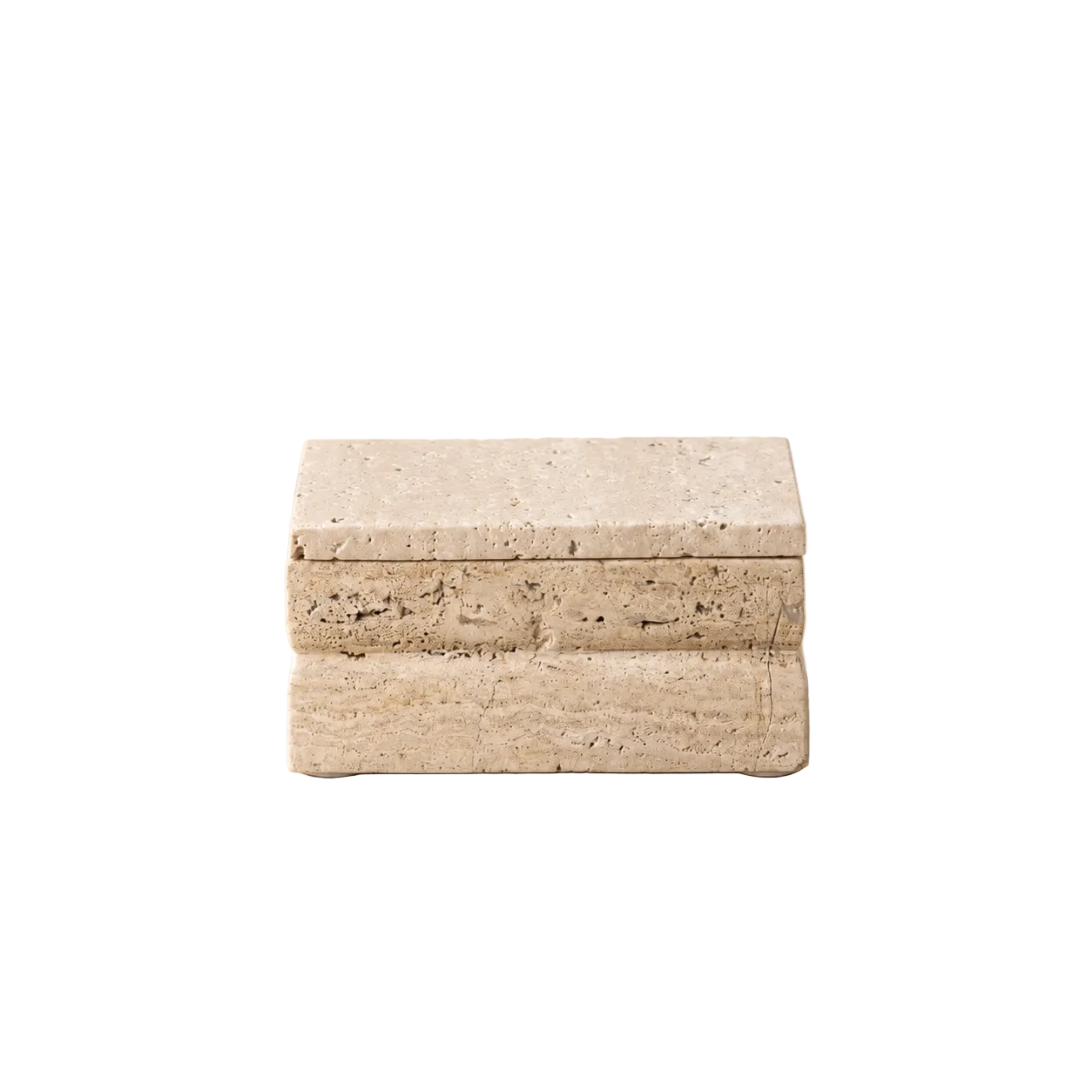 Beige Travertine Rectangle Box By Luxe B Co. 