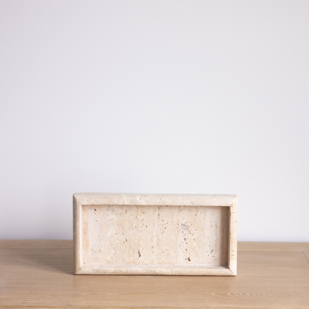 Beige Travertine Round Edge Tray