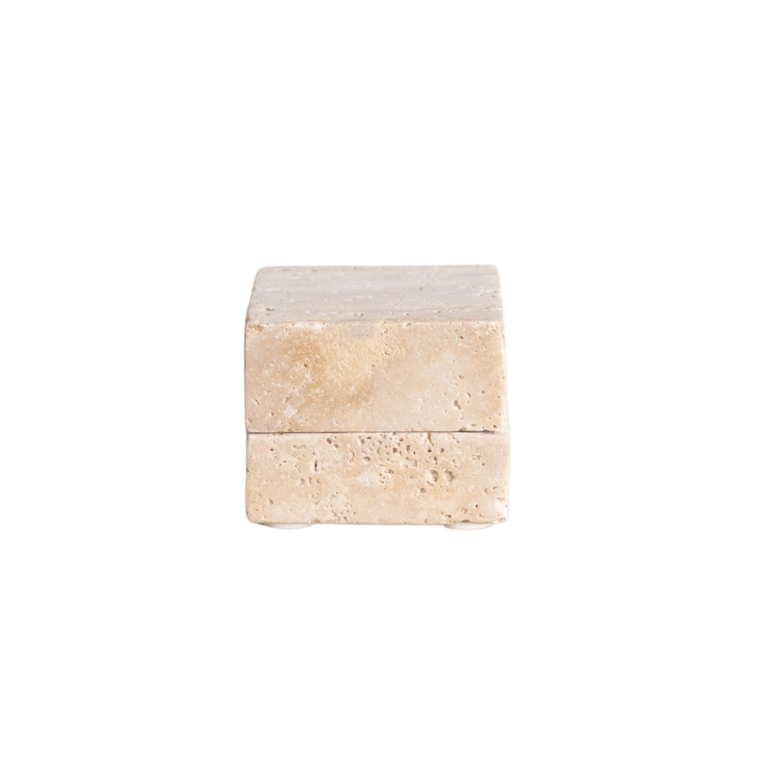 Beige Travertine Square Box By Luxe B Co. 