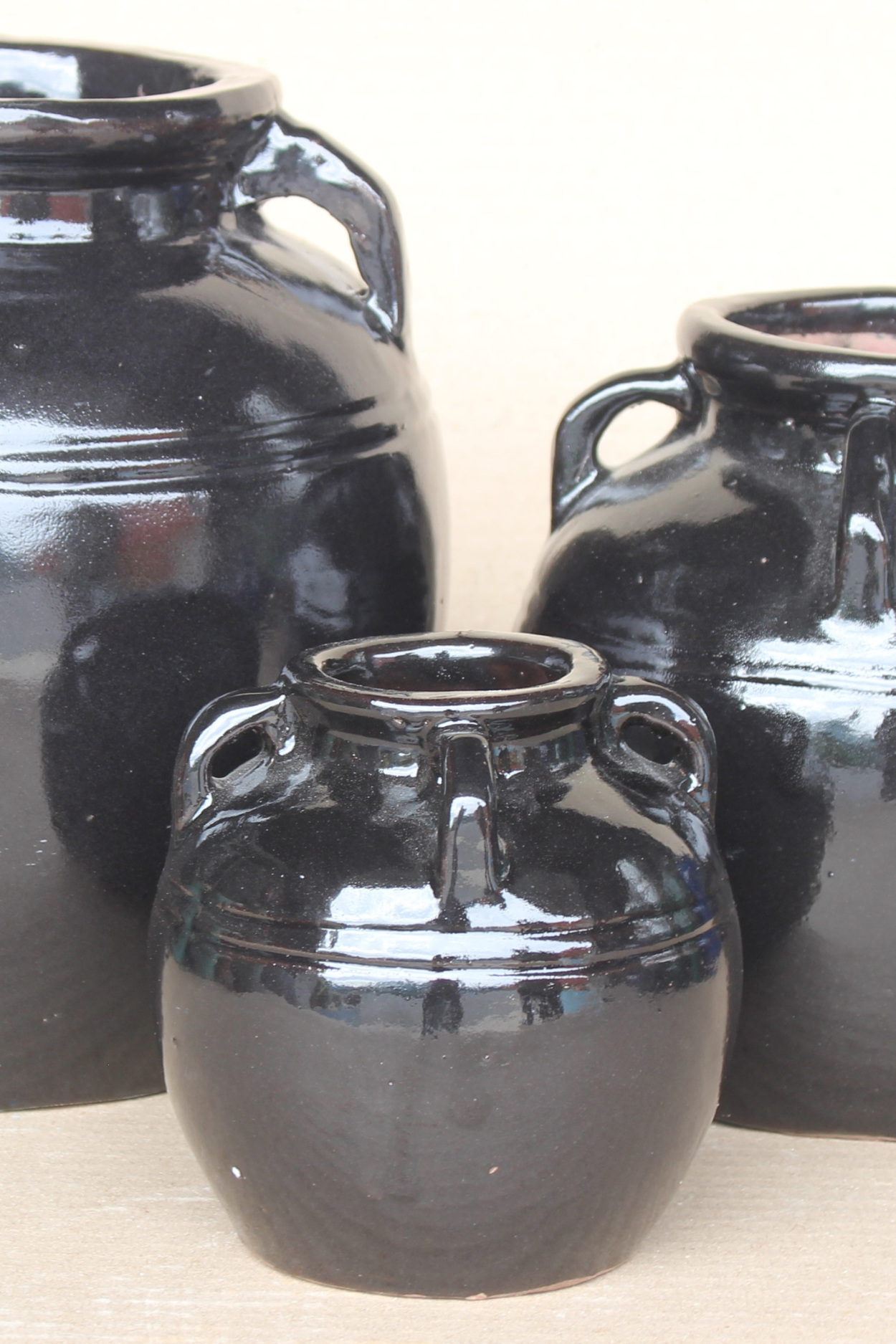 Mercier Glazed Black Vase Small | By Luxe B Co.