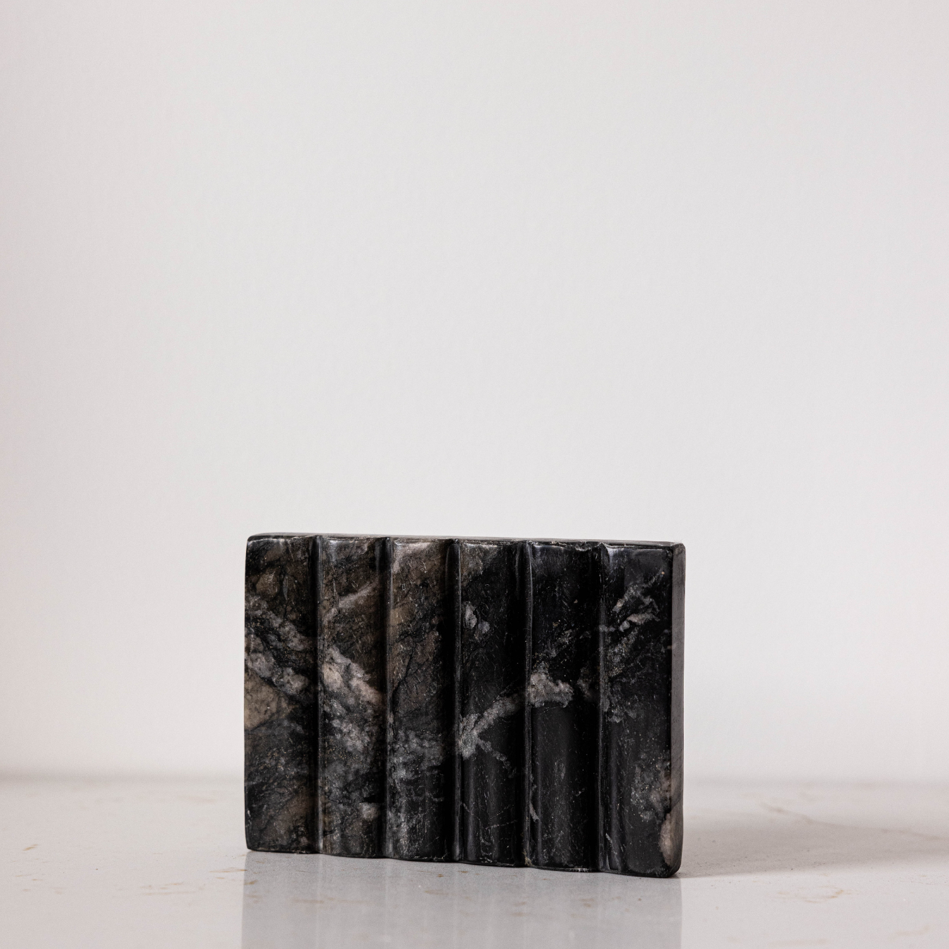 Black Scalloped Marble Soap Dish - Luxe B Co