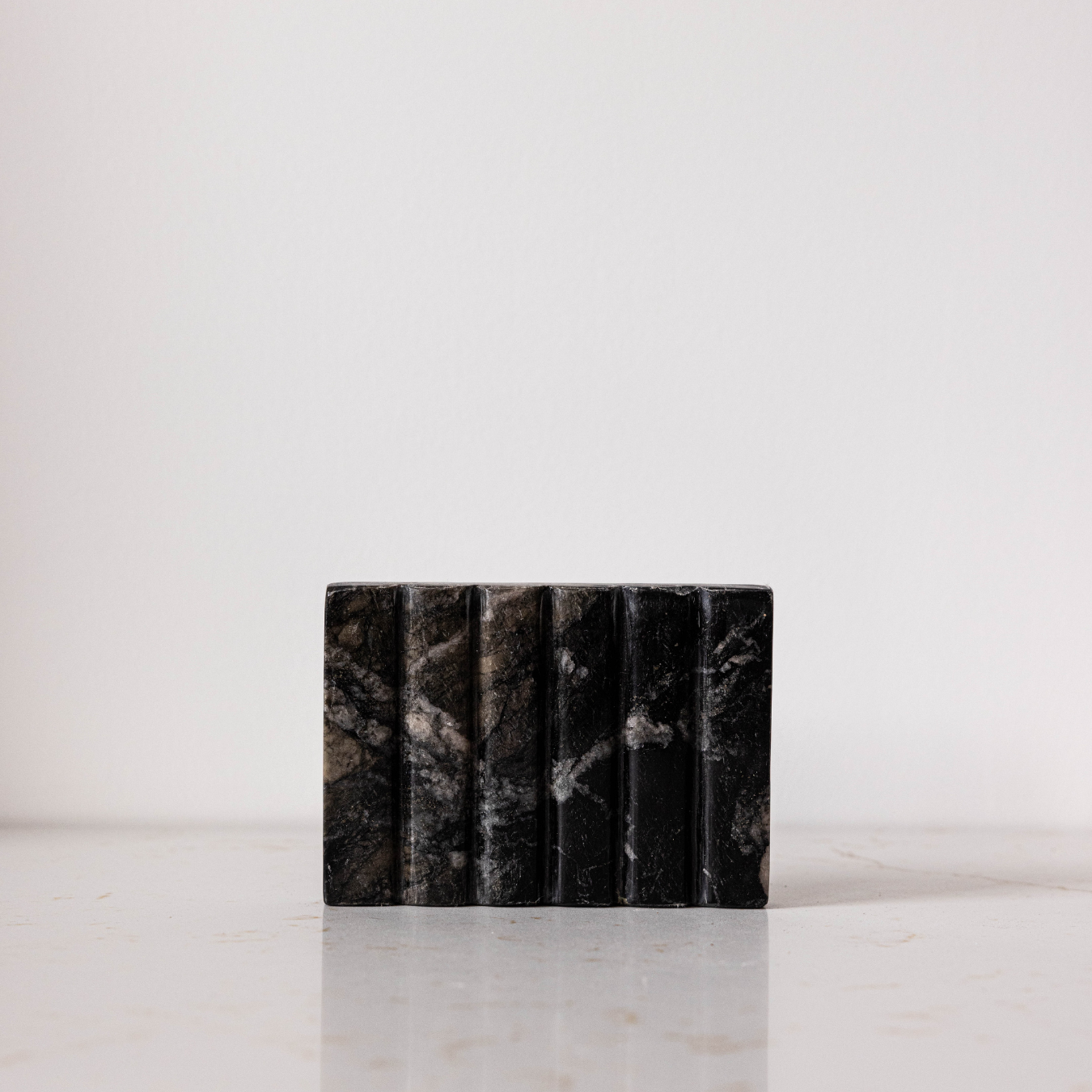 Black Scalloped Marble Soap Dish - Luxe B Co