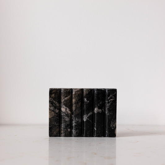 Black Scalloped Marble Soap Dish - Luxe B Co